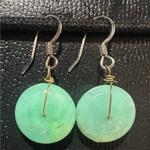 Elegant Green Stone Drop Earrings